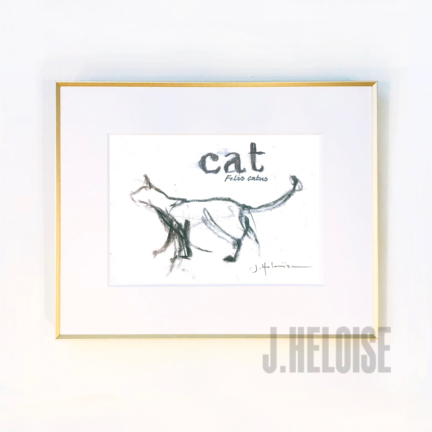 Cat in Grey - MINI Art Print - J.Heloise